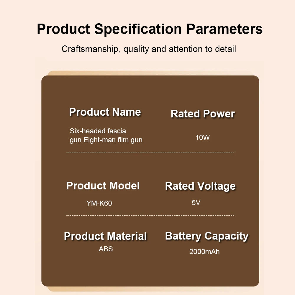 Six-Head High-Frequency Fascia Gun